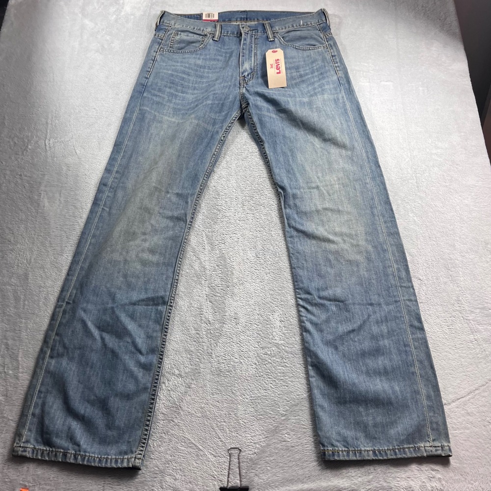 Levis 569 Loose Straight Leg Jeans Mens 32x34 Light Wash Blue Denim 005690094